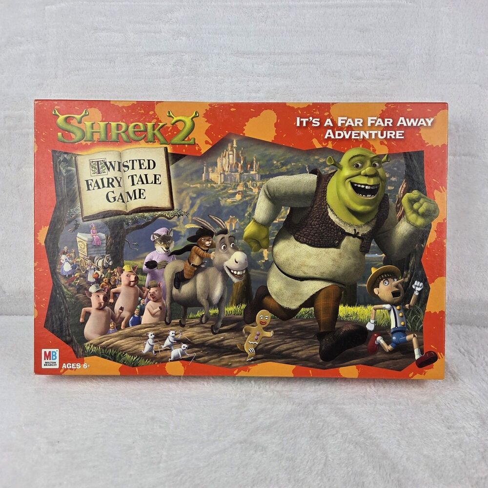 2004‎ Shrek 2 Twisted Fairy Tale Board Game Milton Bradley Complete New Open Box